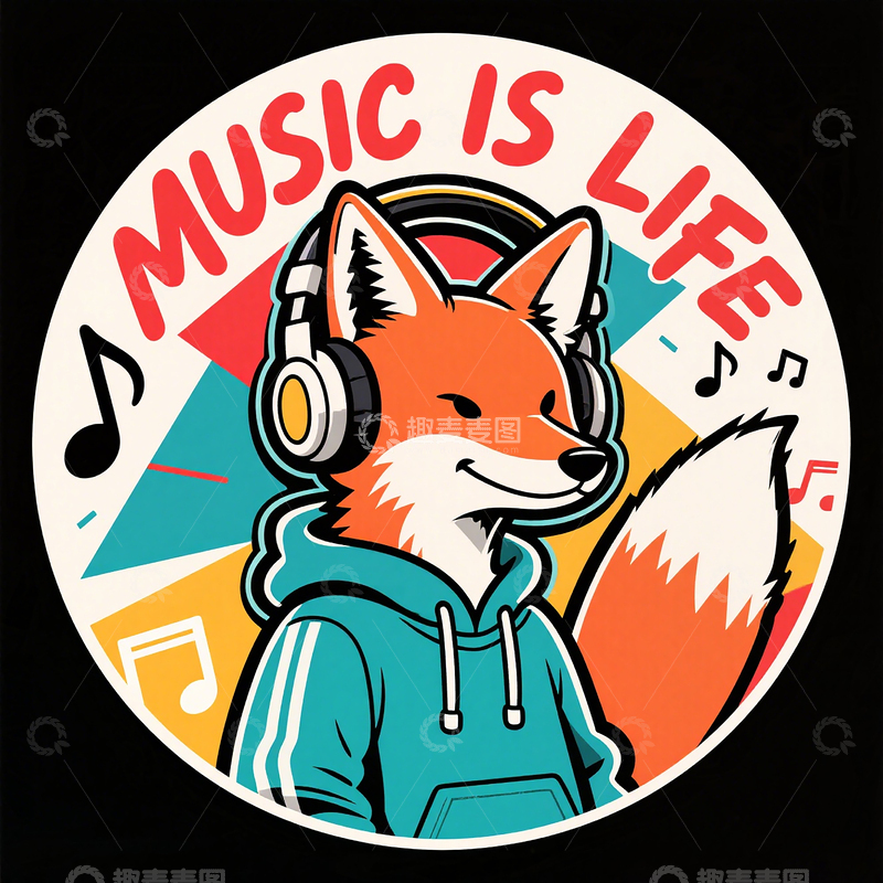 高清大图下载【趣麦麦图】潮流动物描边插画8