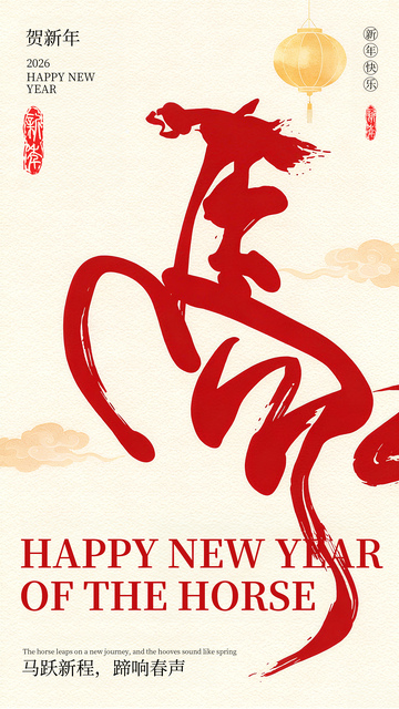 简约春节马年海报