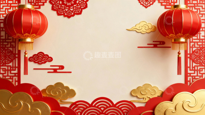 高清大图下载【趣麦麦图】红红火火的节日背景8