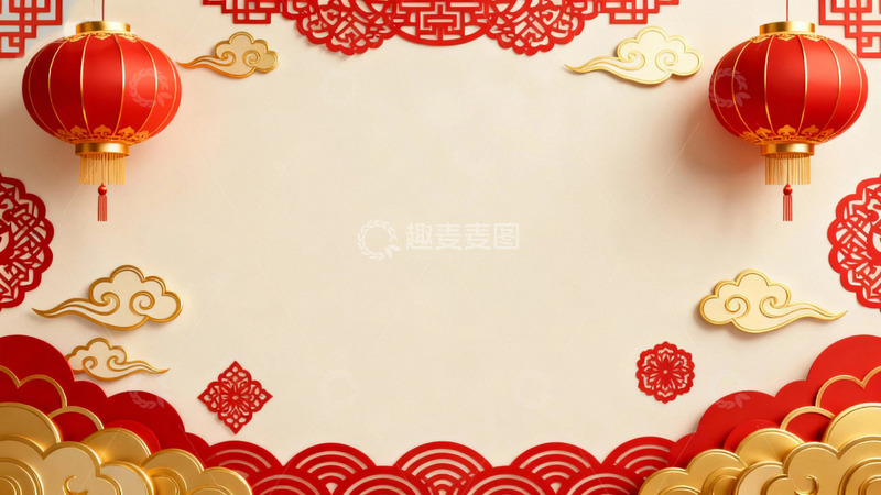 高清大图下载【趣麦麦图】红红火火的节日背景1