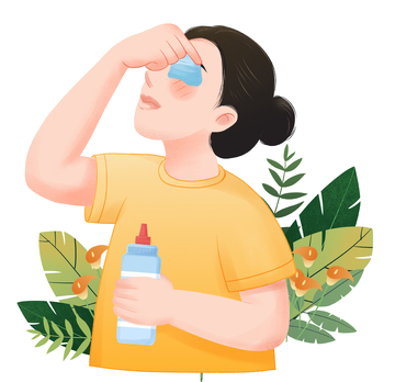 卡通人物眼药水滴眼图