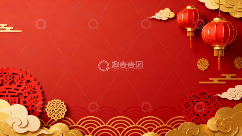 高清大图下载【趣麦麦图】红红火火的节日背景7