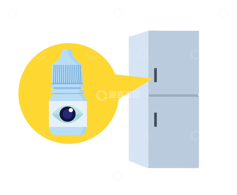 眼药水存放于冰箱示意图