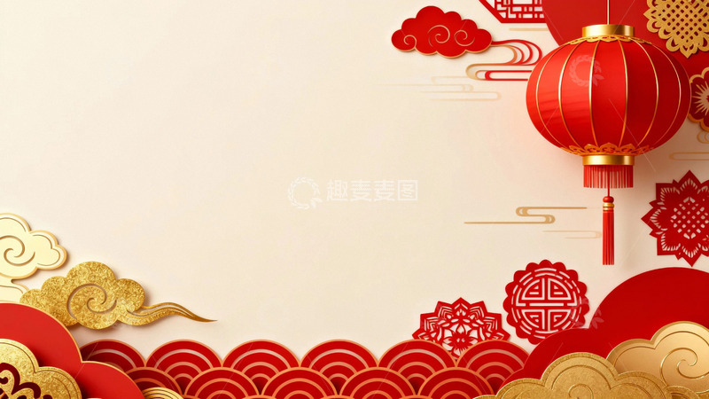 高清大图下载【趣麦麦图】红红火火的节日背景4