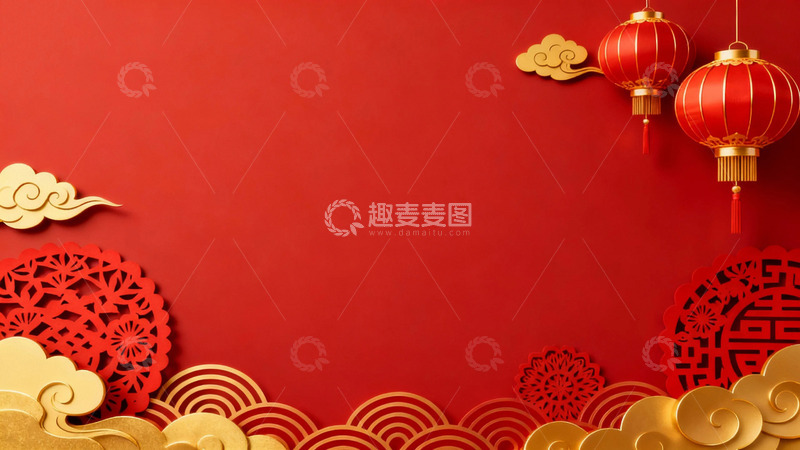 高清大图下载【趣麦麦图】红红火火的节日背景10