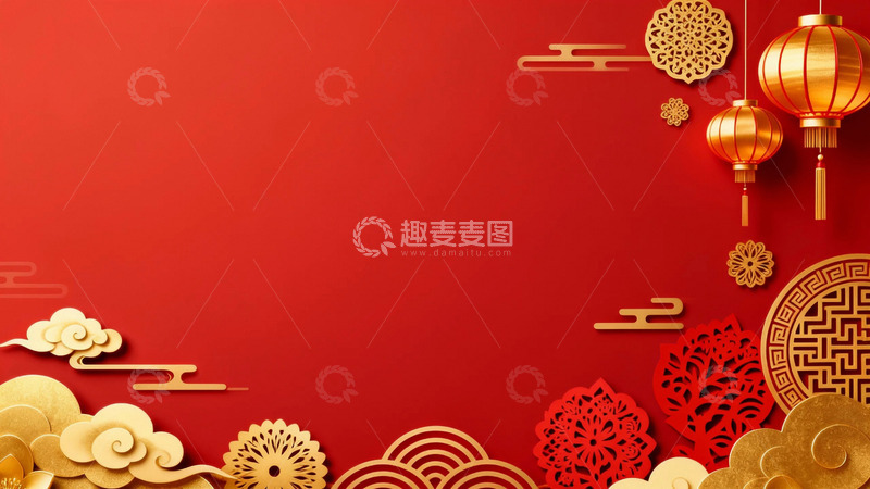 高清大图下载【趣麦麦图】红红火火的节日背景2