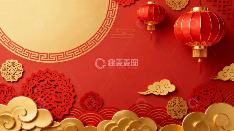 高清大图下载【趣麦麦图】新春海报背景4