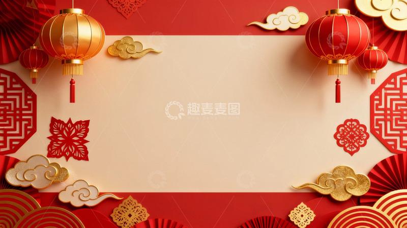 高清大图下载【趣麦麦图】新春海报背景7