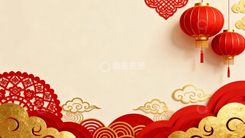 高清大图下载【趣麦麦图】红红火火的节日背景9