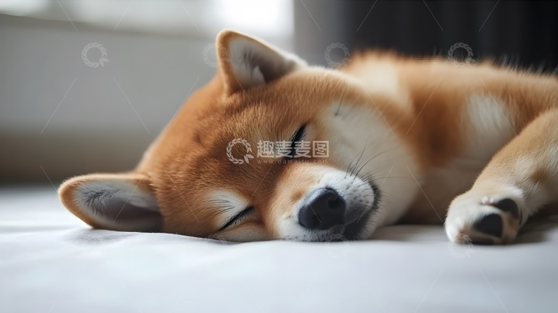 高清大图下载【趣麦麦图】柴犬安睡生活照