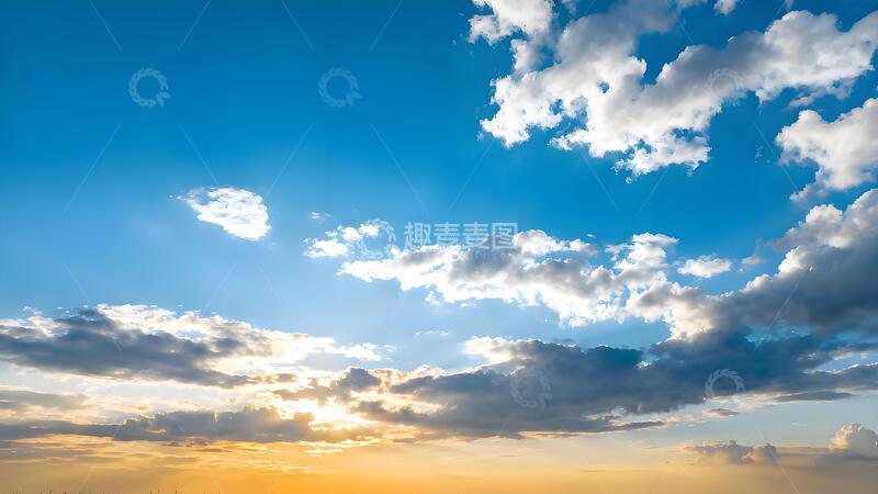 高清大图下载【趣麦麦图】-蓝天白云日落美景摄影图片