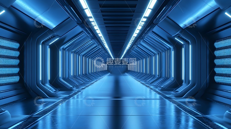 高清大图下载【趣麦麦图】未来感太空舱内部场景