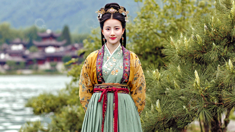 高清大图下载【趣麦麦图】山水古装美女