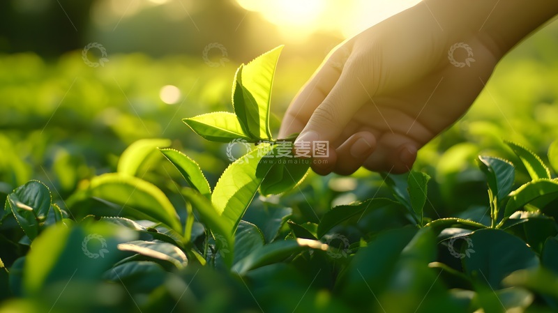 高清大图下载【趣麦麦图】阳光绿意手触植物摄影