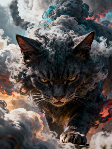 云雾猫神玄猫幻想艺术