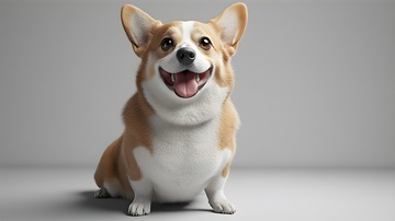 可爱柯基犬卡通形象插画