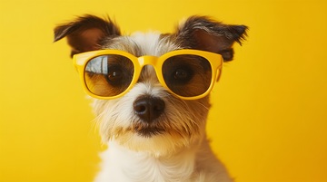 趣味狗戴墨镜可爱摄影
