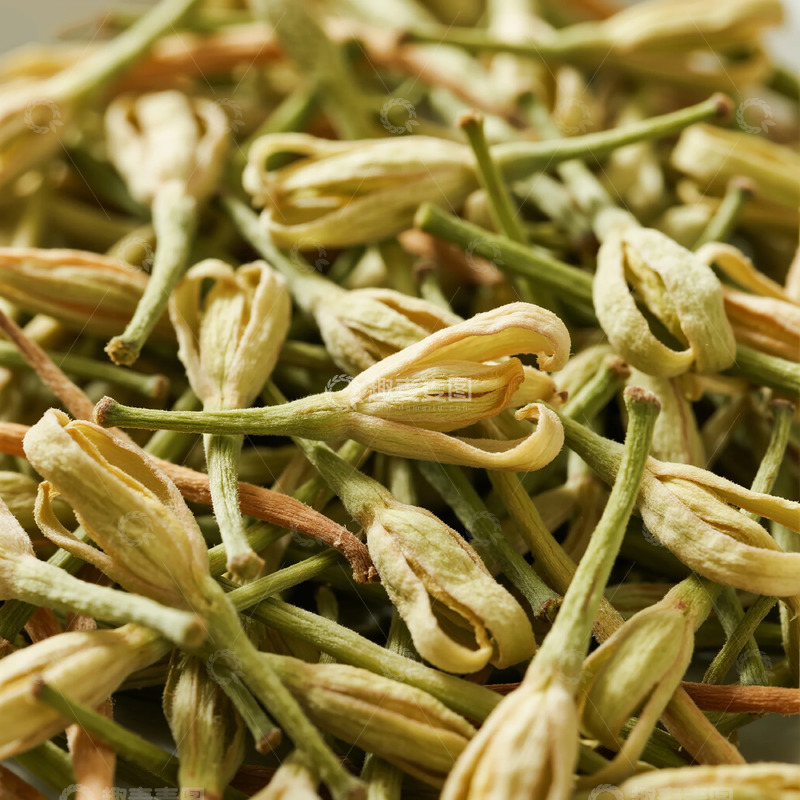 高清大图下载【趣麦麦图】金银花干茶特写摄影素材