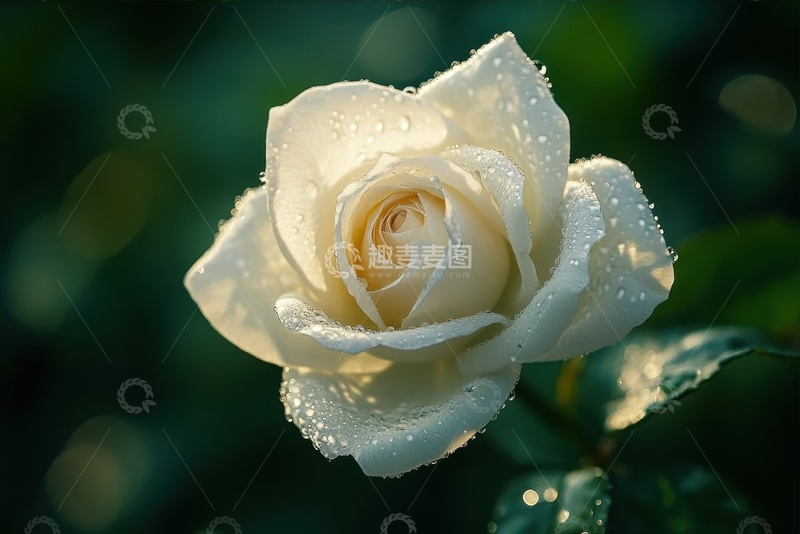 高清大图下载【趣麦麦图】盛开的一朵白色玫瑰花