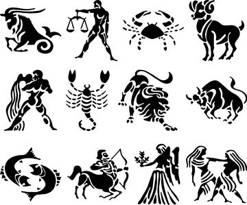 黑白色调星座图案剪影