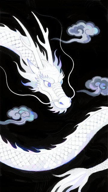 东方龙神神话插画