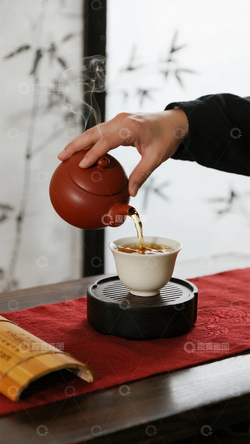 高清大图下载【趣麦麦图】茶艺文化倒茶瞬间