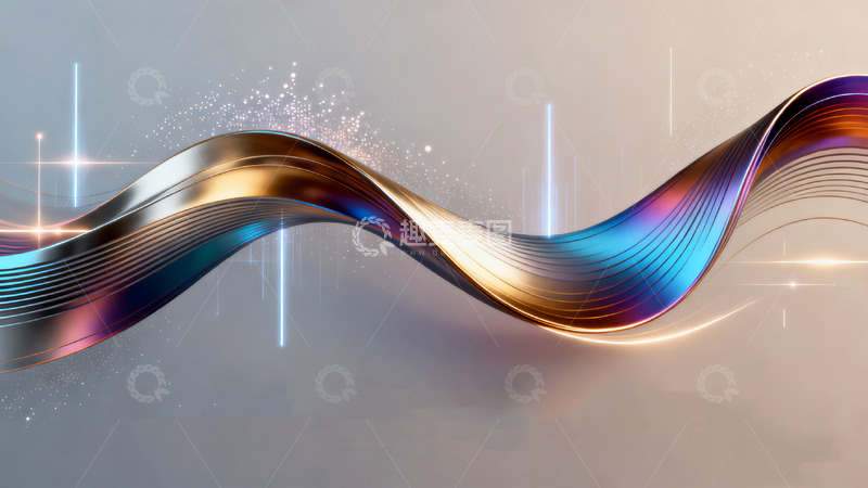 高清大图下载【趣麦麦图】科技感彩色波纹视觉背景