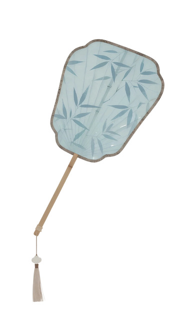 古风团扇竹叶图案装饰品