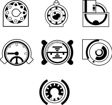黑白仪表盘图标设计素材