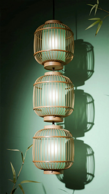 竹编灯笼东方韵味装饰灯