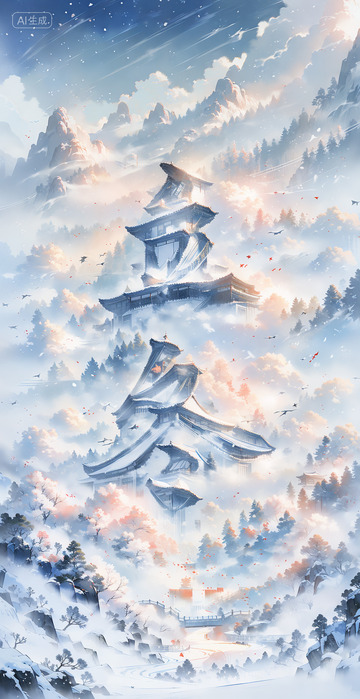 立冬仙境古风建筑场景