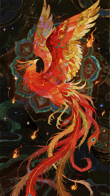 奇幻凤凰神话艺术插画