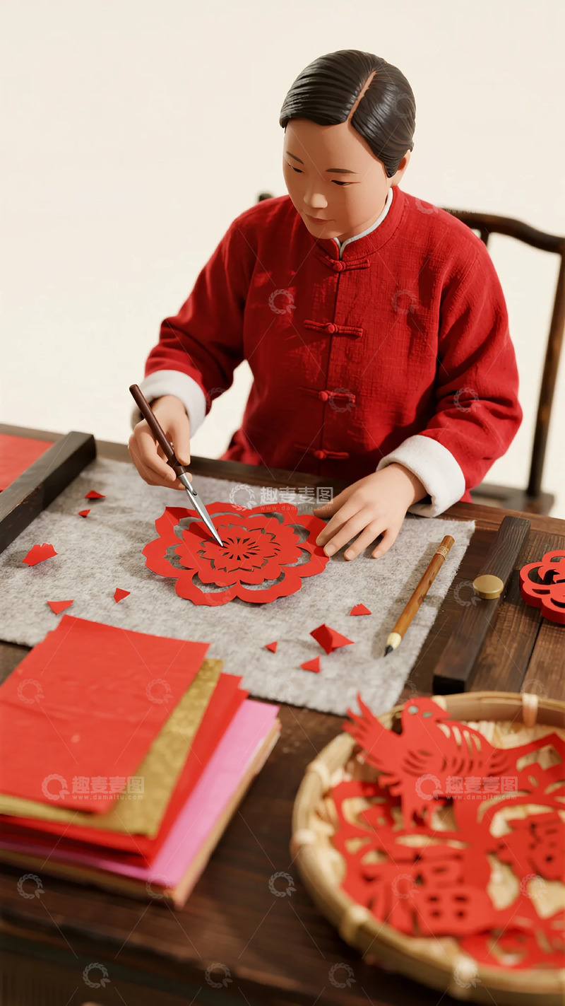 高清大图下载【趣麦麦图】传统剪纸艺术展示