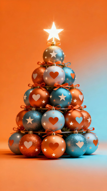 圣诞树装饰球创意壁纸