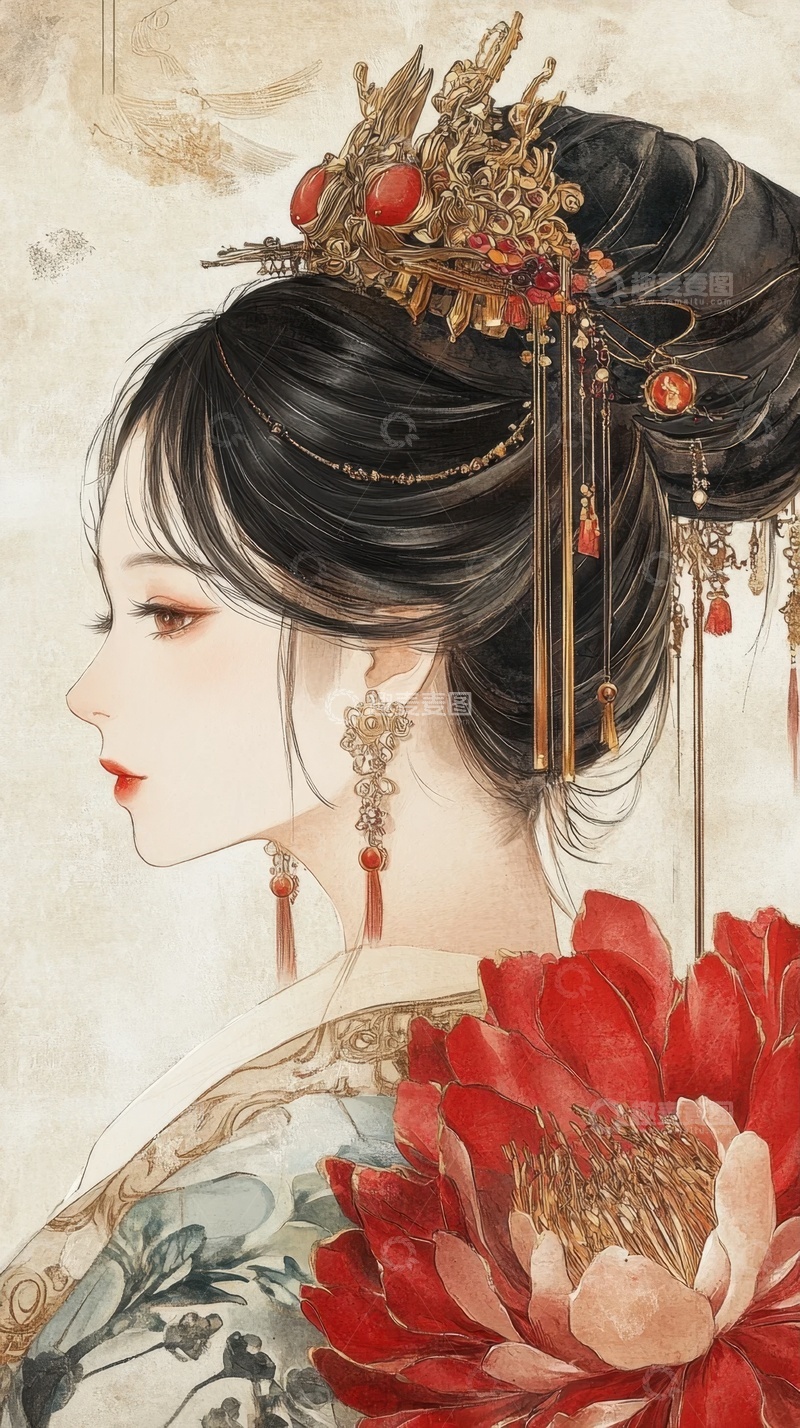 高清大图下载【趣麦麦图】手绘简约美女插画