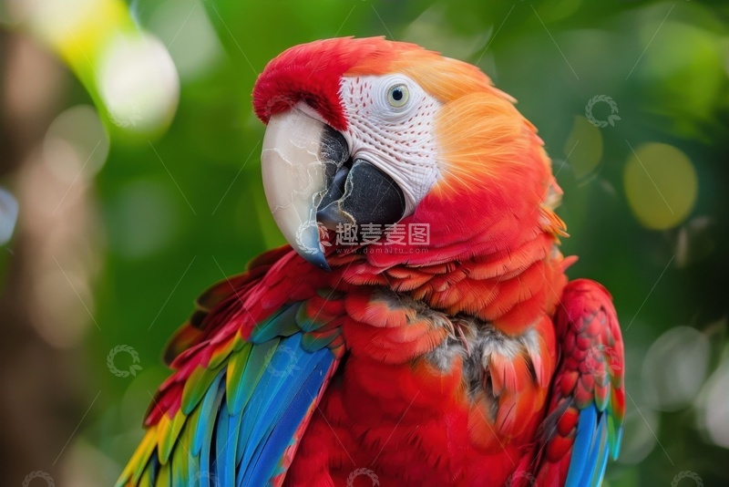 高清大图下载【趣麦麦图】-花毛金刚鹦鹉