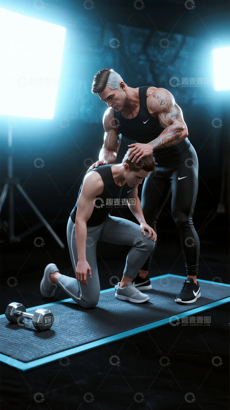 高清大图下载【趣麦麦图】健身指导动感摄影运动场景