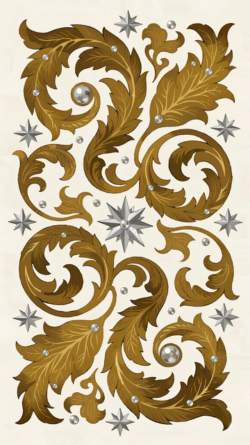 复古风金色花纹装饰图案设计素材