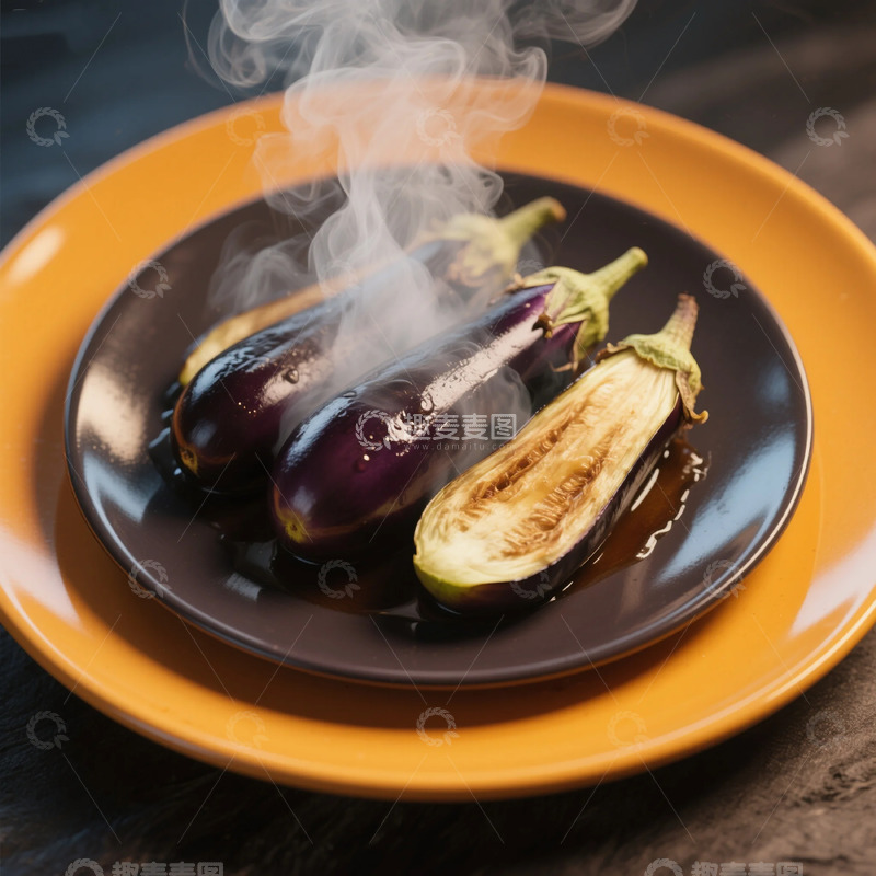高清大图下载【趣麦麦图】蒸茄子美食摄影图片