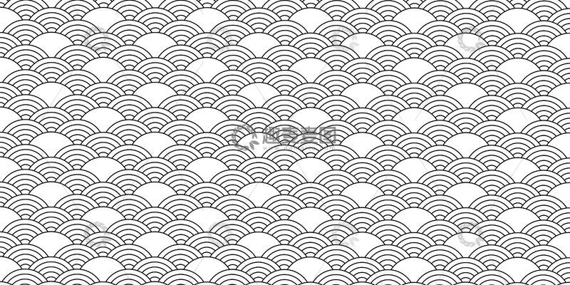 源文件下载【趣麦麦图】日式鱼鳞纹样图案设计素材