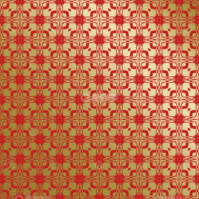 源文件下载【趣麦麦图】红金中式几何花纹背景图216
