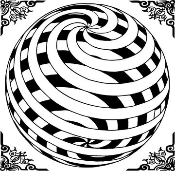 黑白旋涡图案装饰元素