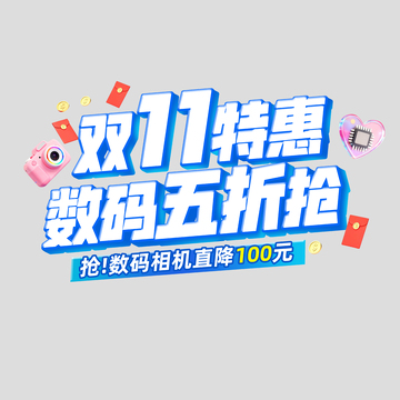 双11特惠数码五折抢标题