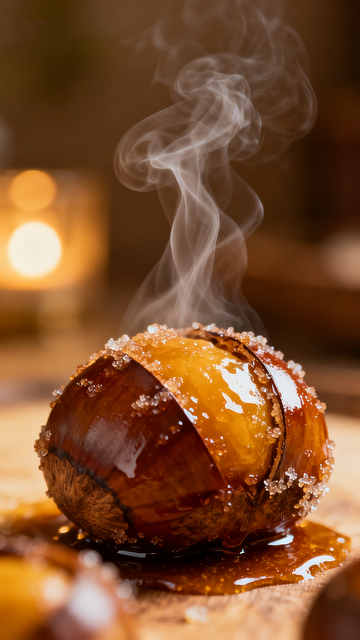 冒着热气的糖炒栗子3