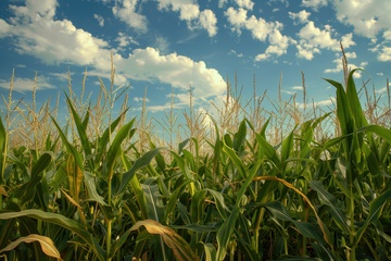 农田里生长的稻田