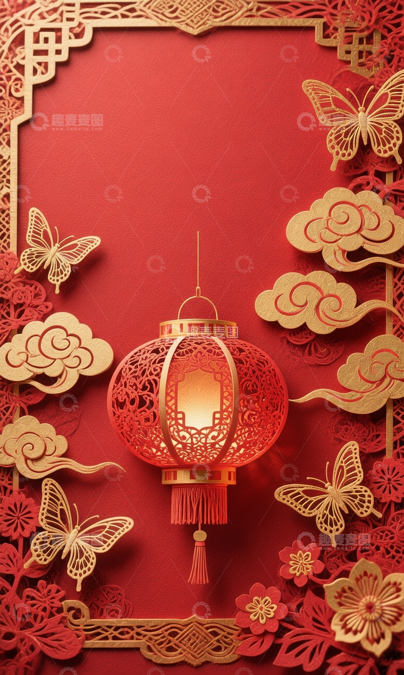 高清大图下载【趣麦麦图】国风喜庆节日背景7