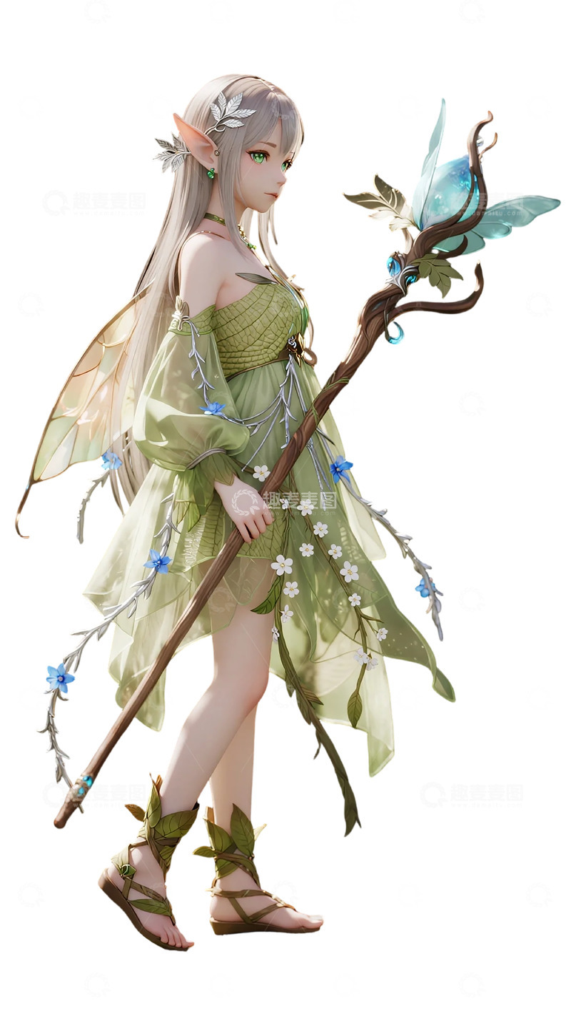 高清大图下载【趣麦麦图】精灵风仙女插画设计素材