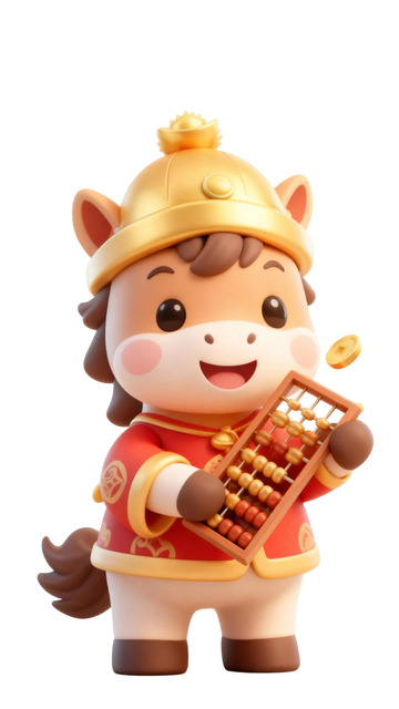 可爱卡通牛财神形象设计