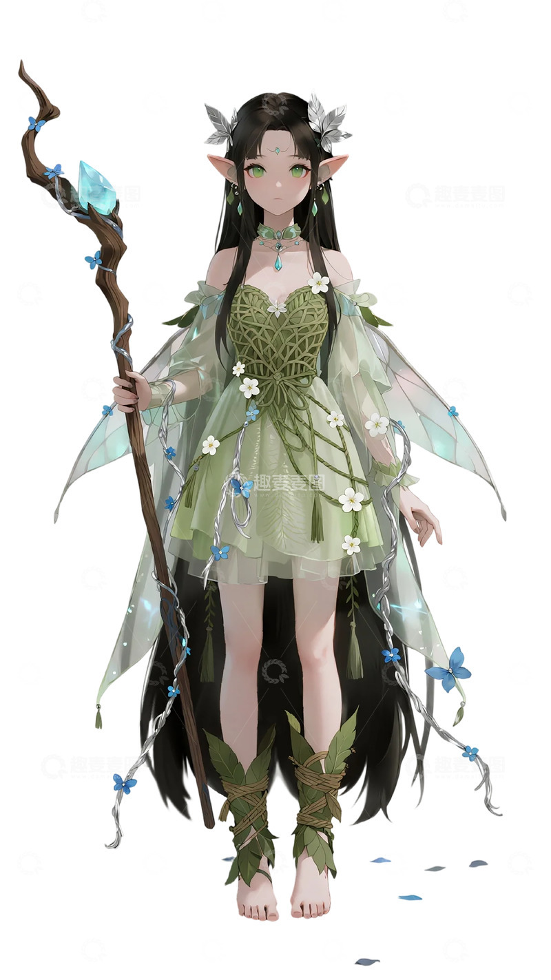 高清大图下载【趣麦麦图】动漫风精灵少女角色设计