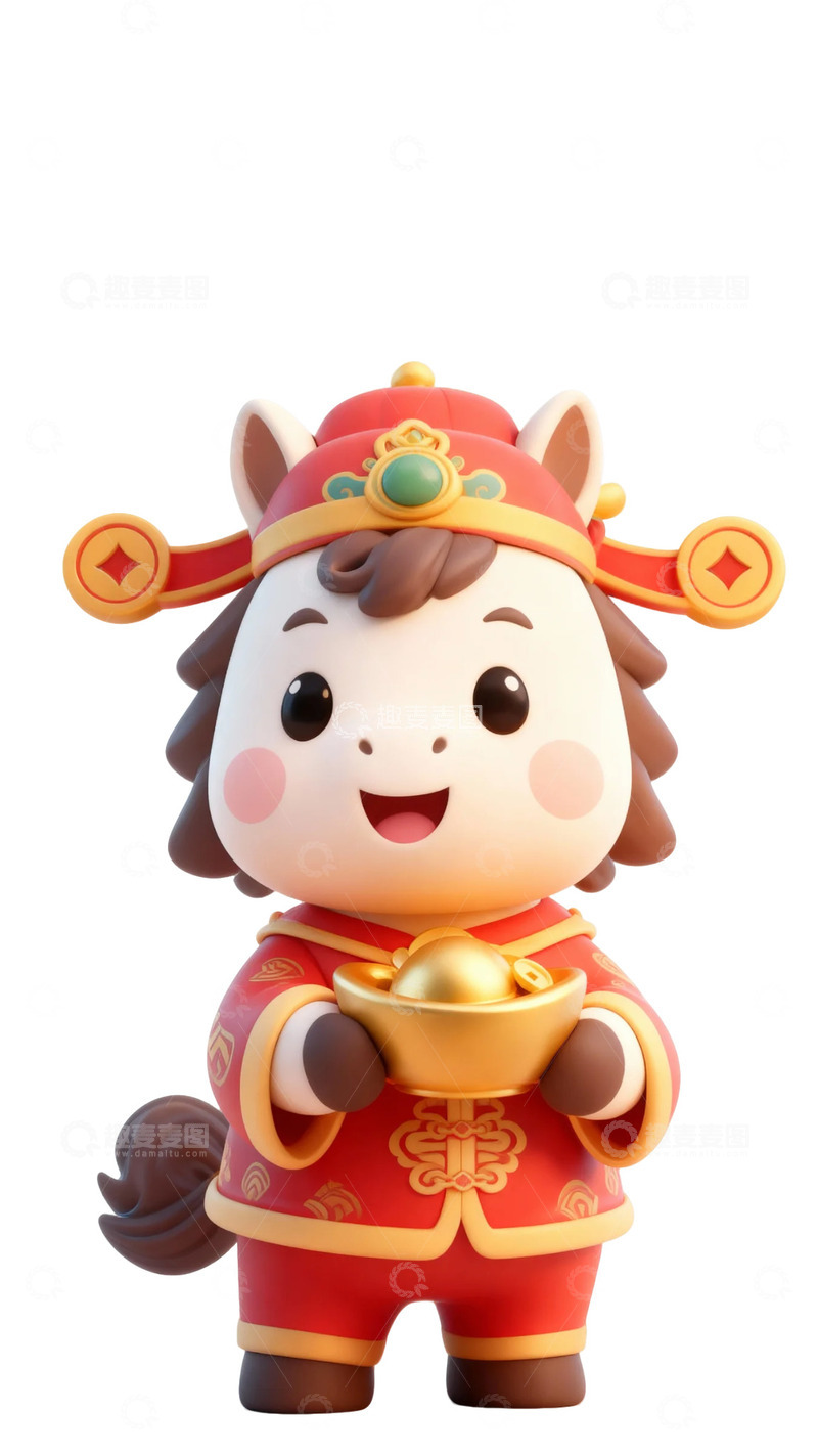 高清大图下载【趣麦麦图】卡通牛年新年祝福摆件